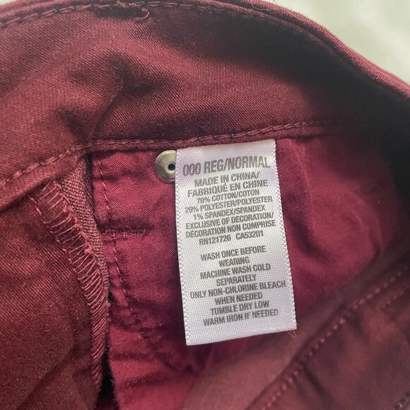 Aeropostale Womens 000 Burgundy‎ High Waisted Jegging - Picture 8 of 11